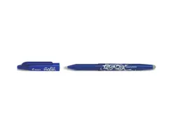 Roller pilot frixion ball écriture moyenne 0.7mm encre effaçable grip préhension rechargeable gomme sertie coloris bleu