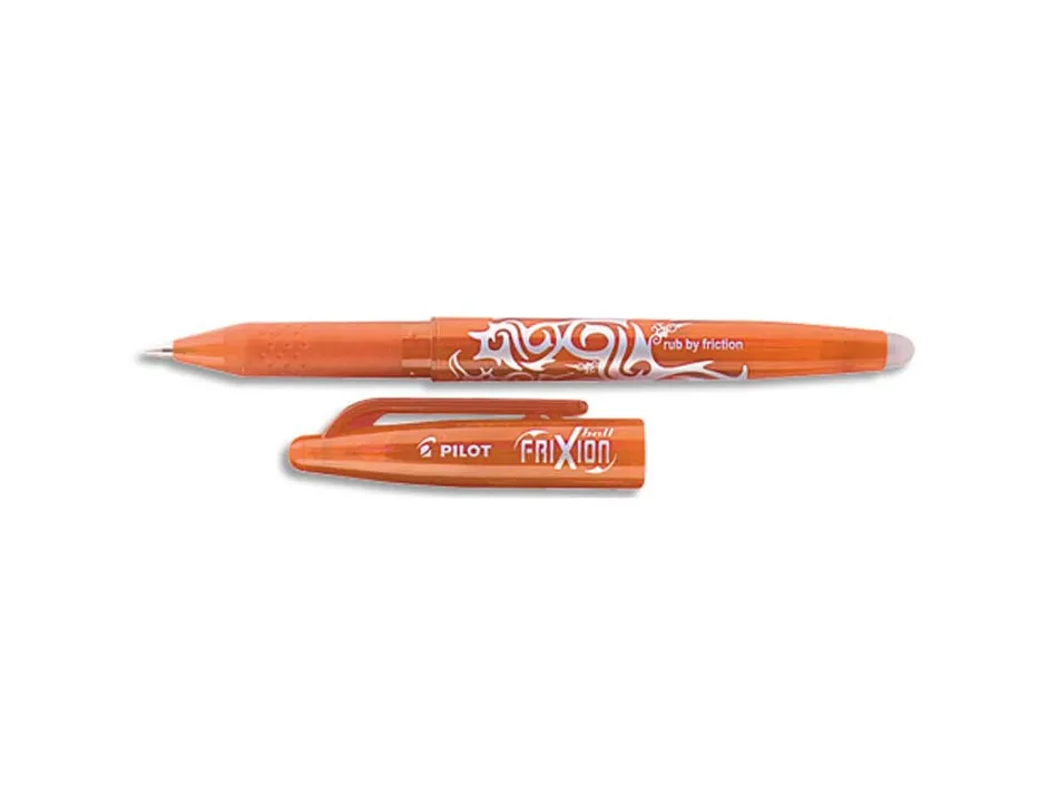 Roller pilot frixion ball écriture moyenne 0.7mm encre effaçable grip préhension rechargeable gomme sertie coloris rouge