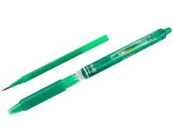 Roller pilot frixion clicker écriture moyenne 0.35mm encre effaçable gomme sertie grip prehenion rechargeable vert