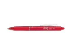 Roller pilot frixion clicker écriture moyenne 0.35mm encre effaçable gomme sertie grip prehension rechargeable rouge