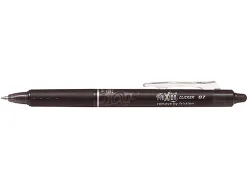 Roller pilot frixion clicker écriture moyenne 0.35mm encre effaçable gomme sertie grip prehension rechargeable noir