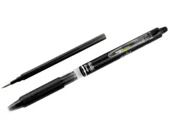 Roller pilot frixion clicker écriture moyenne 0.35mm encre effaçable gomme sertie grip prehension rechargeable noir