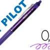Roller pilot frixion clicker écriture moyenne 0.35mm encre effaçable gomme sertie grip prehension rechargeable violet