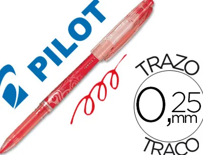 Roller pilot frixion point pointe aiguille 0.3mm encre effaçable grip préhension rechargeable gomme sertie rouge