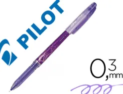 Roller pilot frixion point pointe aiguille 0.3mm encre effaçable grip préhension rechargeable gomme sertie violet