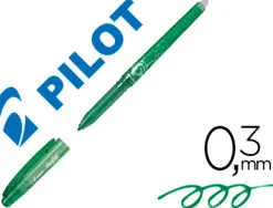 Roller pilot frixion point pointe aiguille 0.3mm encre effaçable grip préhension rechargeable gomme sertie vert