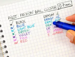 Roller pilot frixion point clicker a encre thermosens rechargeable pointe moy noir/bleu/rouge/bleu etui 4