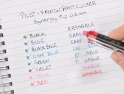 Roller pilot frixion point clicker 05 encre gel thermosensible effacable rechargeable rouge