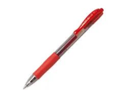 Roller pilot g2+ 7 ecriture moyenne 0.4mm encre gel retractable rechargeable corps translucide grip caoutchouc rouge