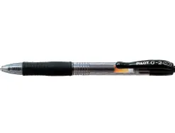 Roller pilot g2 10 ecriture moyenne 0.6mm encre gel retractable rechargeable corps translucide grip caoutchouc noir