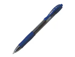 Roller pilot g2+ 7 ecriture moyenne 0.4mm encre gel retractable rechargeable corps translucide grip caoutchouc bleu