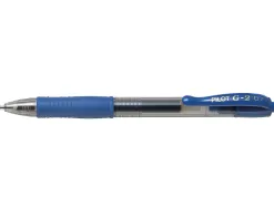 Roller pilot g2+ 7 ecriture moyenne 0.4mm encre gel retractable rechargeable corps translucide grip caoutchouc bleu