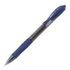 Roller pilot g2 10 ecriture moyenne 0.6mm encre gel retractable rechargeable corps translucide grip caoutchouc bleu