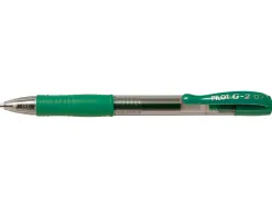 Roller pilot g2+ 7 ecriture moyenne 0.4mm encre gel retractable rechargeable corps translucide grip caoutchouc vert