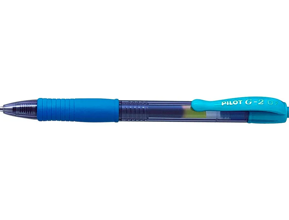 Roller pilot g2+ 7 fun ecriture moyenne 0.4mm encre gel retractable corps translucide grip caoutchouc turquoise