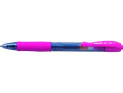 Roller pilot g2+ 7 fun ecriture moyenne 0.4mm encre gel retractable corps translucide grip caoutchouc rose