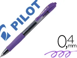 Roller pilot g2+ 7 fun ecriture moyenne 0.4mm encre gel retractable corps translucide grip caoutchouc violet
