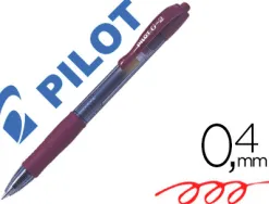 Roller pilot g2+ 7 fun ecriture moyenne 0.4mm encre gel retractable corps translucide grip caoutchouc bordeaux