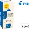 Roller pilot g2 pointe méta l conique 0,7mm bille carbure tungstène encre visible coloris bleu pack 16 + 4 offerts