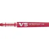 Roller pilot v5 rechargeable écriture fine 0.3mm niveau encre liquide visible écologique régulateur débit rouge