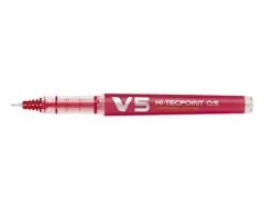 Roller pilot v5 rechargeable écriture fine 0.3mm niveau encre liquide visible écologique régulateur débit rouge
