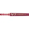 Roller pilot v7 rechargeable écriture moyenne 0.5mm niveau encre liquide visible écologique régulateur débit rouge