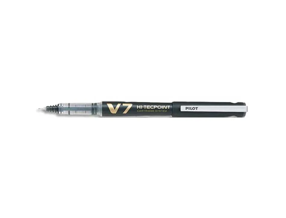 Roller pilot v7 rechargeable écriture moyenne 0.5mm niveau encre liquide visible écologique régulateur débit noir