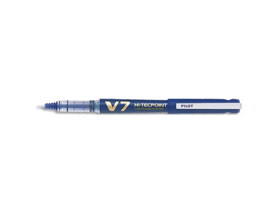 Roller pilot v7 rechargeable écriture moyenne 0.5mm niveau encre liquide visible écologique régulateur débit bleu