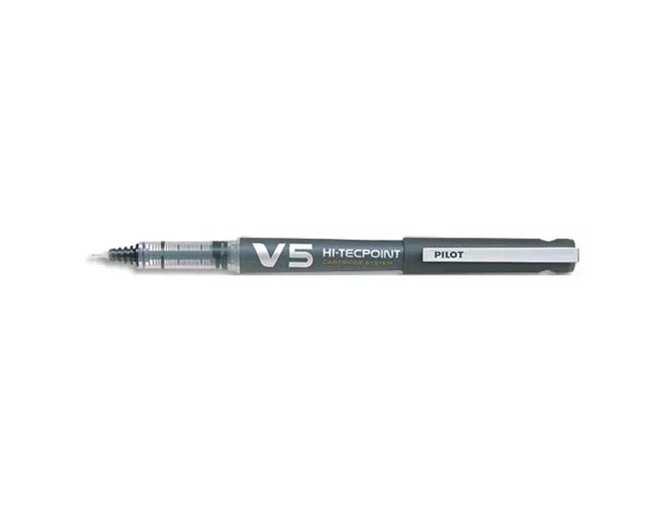 Roller pilot v5 rechargeable écriture fine 0.3mm niveau encre liquide visible écologique régulateur débit noir