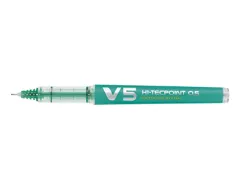 Roller pilot v5 rechargeable écriture fine 0.3mm niveau encre liquide visible écologique régulateur débit vert