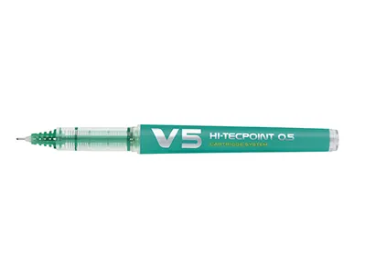 Roller pilot v5 rechargeable écriture fine 0.3mm niveau encre liquide visible écologique régulateur débit vert