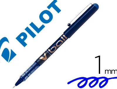 Roller pilot vball 1.0 écriture 0.7mm encre liquide niveau visible pointe conique 1mm clip métal coloris bleu
