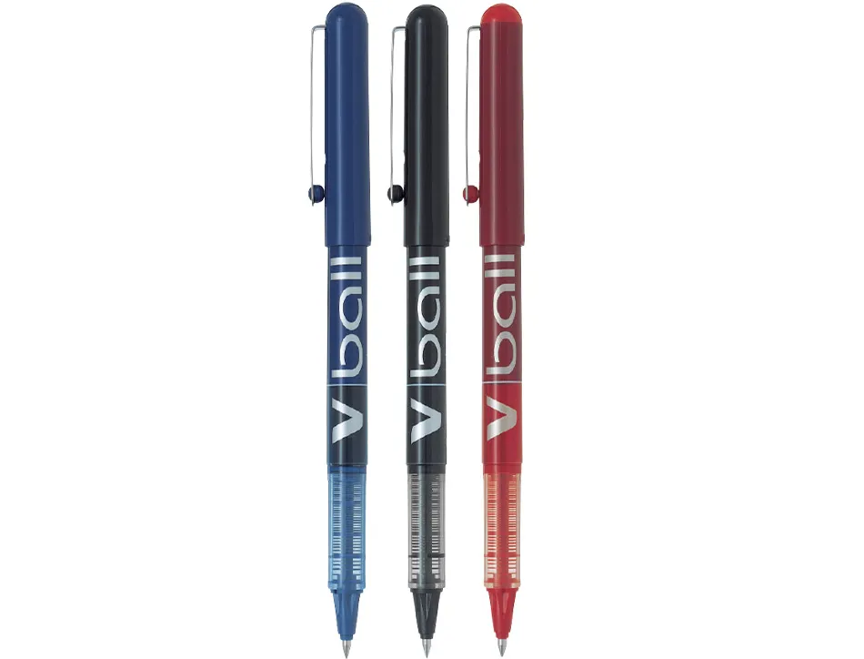 Roller pilot vball 7 écriture moyenne 0.5mm encre liquide niveau visible régulateur débit clip métal coloris bleu