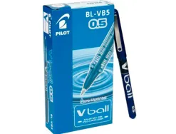 Roller pilot vball 5 écriture fine 0.3mm encre liquide niveau visible régulateur débit clip métal coloris bleu