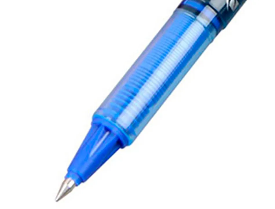 Roller pilot vball 5 écriture fine 0.3mm encre liquide niveau visible régulateur débit clip métal coloris bleu