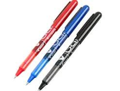Roller pilot vball 5 écriture fine 0.3mm encre liquide niveau visible régulateur débit clip métal coloris bleu