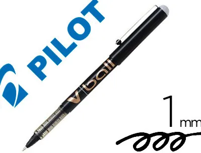 Roller pilot vball 1.0 écriture 0.7mm encre liquide niveau visible pointe conique 1mm clip métal coloris noir