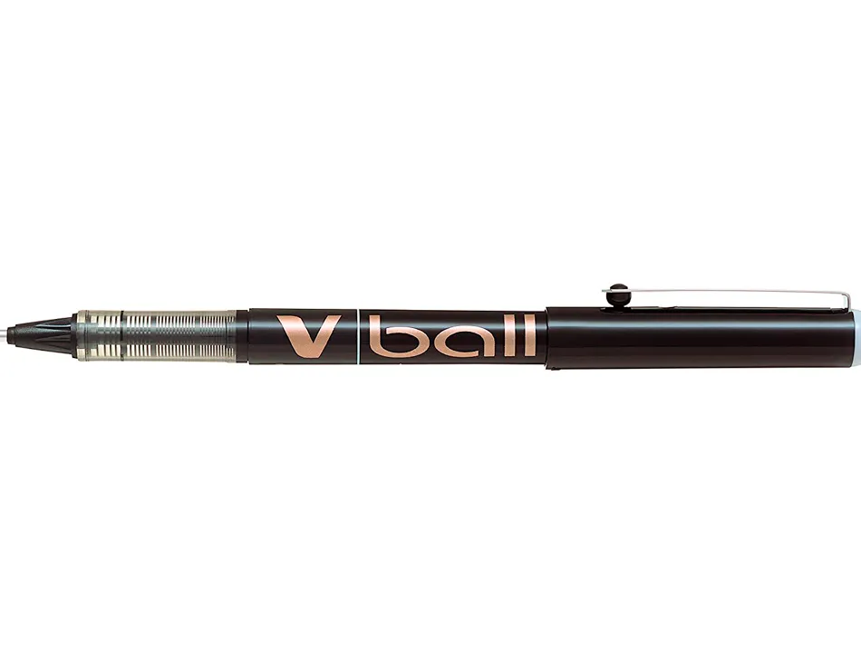 Roller pilot vball 1.0 écriture 0.7mm encre liquide niveau visible pointe conique 1mm clip métal coloris noir