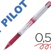 Roller pilot vball 5 écriture fine 0.3mm encre liquide niveau visible régulateur débit clip métal coloris rouge