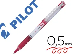 Roller pilot vball 5 écriture fine 0.3mm encre liquide niveau visible régulateur débit clip métal coloris rouge