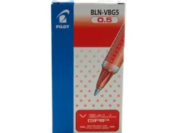 Roller pilot vball 5 écriture fine 0.3mm encre liquide niveau visible régulateur débit clip métal coloris rouge