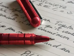 Roller pilot vball 5 écriture fine 0.3mm encre liquide niveau visible régulateur débit clip métal coloris rouge