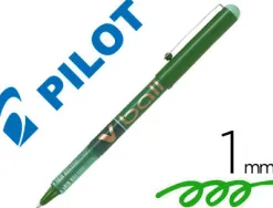 Roller pilot vball 1.0 écriture 0.7mm encre liquide niveau visible pointe conique 1mm clip métal coloris vert