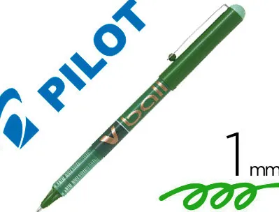 Roller pilot vball 1.0 écriture 0.7mm encre liquide niveau visible pointe conique 1mm clip métal coloris vert