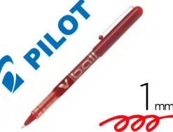 Roller pilot vball 1.0 écriture 0.7mm encre liquide niveau visible pointe conique 1mm clip métal coloris rouge