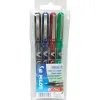 Roller pilot vball 5 écriture fine 0.3mm encre liquide niveau visible régulateur débit clip métal pochette 4 unités