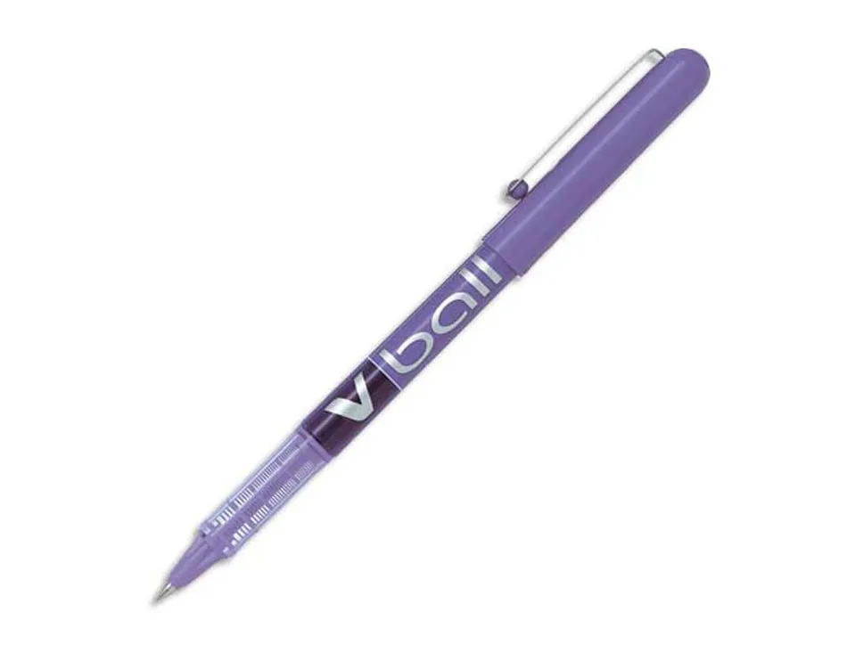 Roller pilot v-ball 5 pointe metal 0,3mm encre liquide coloris violet