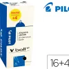 Roller pilot vball 07 pointe metal conique encre liquide coloris noir pack 16 + 4 gratuits