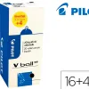 Roller pilot vball 05 pointe metal conique encre liquide coloris noir pack 16 + 4 gratuits