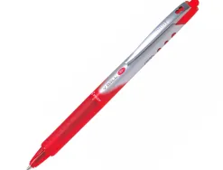 Roller pilot vball 7 rt écriture moyenne 0.5mm encre liquide grip caoutchouc clip métal rétractable rechargeable rouge